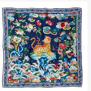 The Met QING LEOPARD SQUARE Scarf or Wrap In Brilliant Colors!!